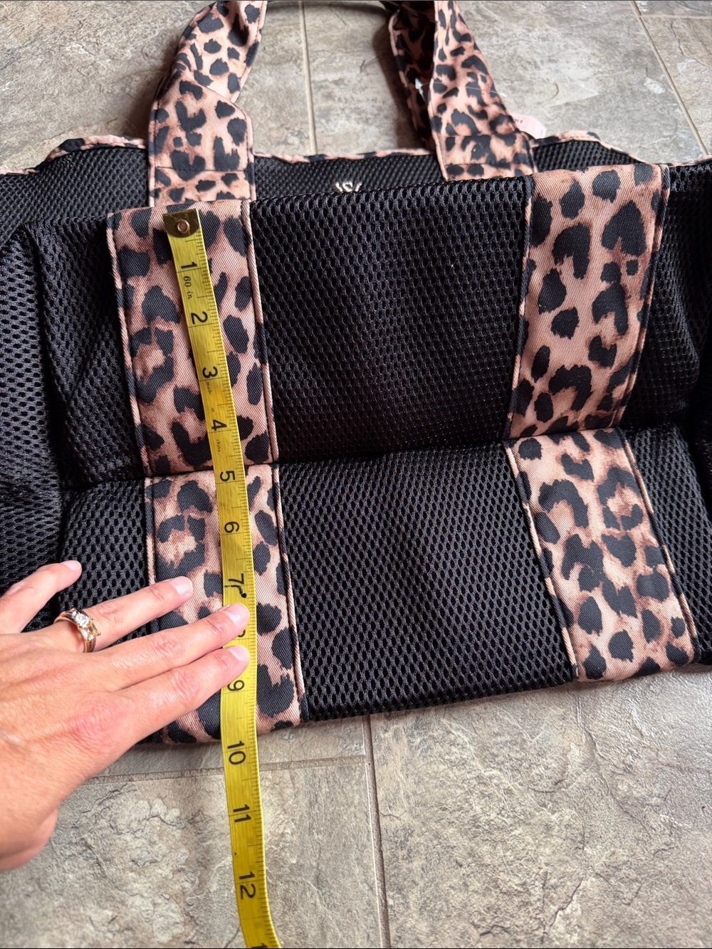 NWT Victoria's Secret Black Tote with Leopard-Print Trim - Picture 4 of 9